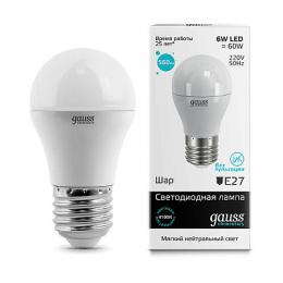 Изображение продукта Лампа светодиодная Gauss E27 6W 4100K матовая 