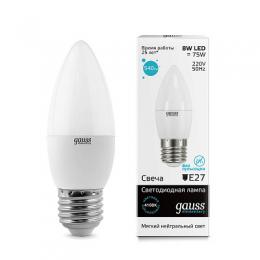 Изображение продукта Лампа светодиодная Gauss E27 8W 4100K матовая 