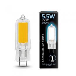 Изображение продукта Лампа светодиодная Gauss G4 5.5W 4100K прозрачная 