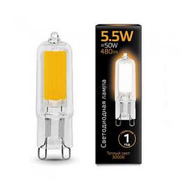 Изображение продукта Лампа светодиодная Gauss G9 5.5W 3000K прозрачная 