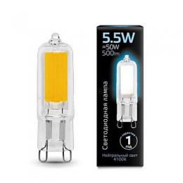 Изображение продукта Лампа светодиодная Gauss G9 5.5W 4100K прозрачная 