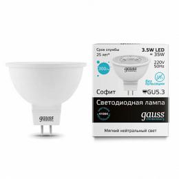 Изображение продукта Лампа светодиодная Gauss GU5.3 3.5W 4100K матовая 
