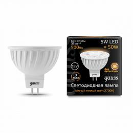 Изображение продукта Лампа светодиодная Gauss GU5.3 5W 2700K матовая 