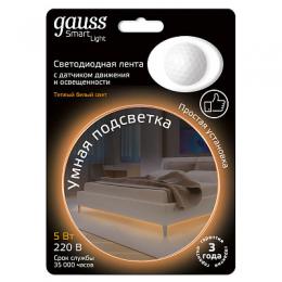 Изображение продукта Светодиодная влагозащищенная лента Gauss 4,5W/m 30LED/m 2835SMD теплый белый 1,2M 