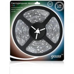 Изображение продукта Светодиодная влагозащищенная лента Gauss 7,2W/m 30LED/m 5050SMD RGB 5M 