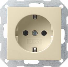 Изображение продукта Розетка Gira System 55 Schuko с/з 16A 250V безвинтовой зажим кремовый глянцевый 