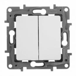 Переключатель двухклавишный Legrand Etika 10A 250V белый  - 2