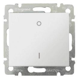 Изображение продукта Переключатель одноклавишный двухполюсный Legrand Valena 10A 250V белый 