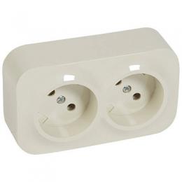 Изображение продукта Розетка 2х2К Legrand Quteo 16A 250V б/з слоновая кость 