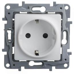 Изображение продукта Розетка 2К+З Legrand Etika 16A 250V с/з винтовой зажим немецкий стандарт белая 