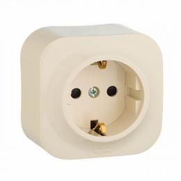 Изображение продукта Розетка 2К+З Legrand Quteo 16A 250V с/з со шторками слоновая кость 