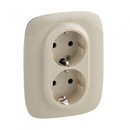 Изображение продукта Розетка двойная Legrand Valena Allure 16A 250V с/з со шторками безвинт. зажим слоновая кость 