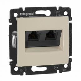 Изображение продукта Розетка компьютерная 2хRJ45 Legrand Valena 5e кат UTP с захватами слоновая кость 