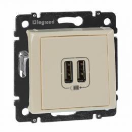 Изображение продукта Розетка USB двойная Legrand Valena 240V/5V 2400mA слоновая кость 
