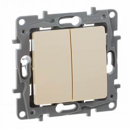 Изображение продукта Выключатель двухклавишный Legrand Etika 10A 250V слоновая кость 