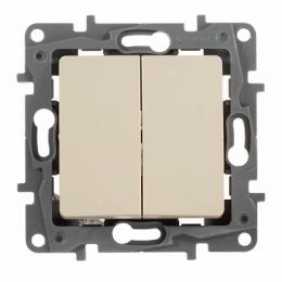 Выключатель двухклавишный Legrand Etika 10A 250V слоновая кость  - 2