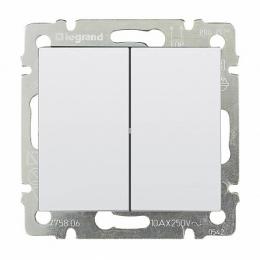 Изображение продукта Выключатель двухклавишный Legrand Valena 10A 250V белый 