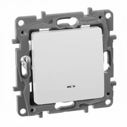 Изображение продукта Выключатель одноклавишный Legrand Etika 10A 250V с подсветкой белый 