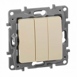 Изображение продукта Выключатель трехклавишный Legrand Etika 10A 250V слоновая кость 