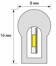 Гибкий неон (UL-00003770) Uniel 8W/m 120LED/m 2835SMD красный 50M  - 2