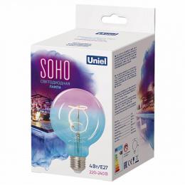 Лампа светодиодная филаментная (UL-00005892) Uniel E27 4W 2250K синяя  - 3