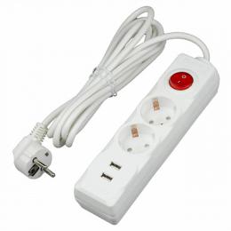 Изображение продукта Удлинитель (UL-00006677) Uniel 2гн х 3м c/з Standard 