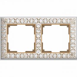 Изображение продукта Рамка Werkel Antik на 2 поста белое золото WL07-Frame-01 