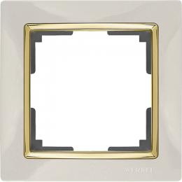 Изображение продукта Рамка Werkel Snabb на 1 пост слоновая кость/золото WL03-Frame-01-ivory/GD 