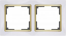 Изображение продукта Рамка Werkel Snabb на 2 поста белый/золото WL03-Frame-02-white/GD 