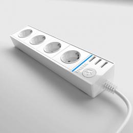 Изображение продукта Розеточный блок 4гн 3USB х 1,7м с/з Werkel WL20-04-03 