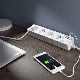 Розеточный блок 4гн 3USB х 1,7м с/з Werkel WL20-04-03  - 2