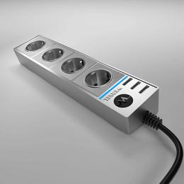 Изображение продукта Розеточный блок 4гн 3USB х 1,7м с/з Werkel WL20-04-03 