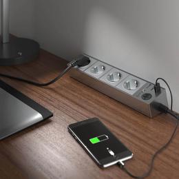 Розеточный блок 4гн 3USB х 1,7м с/з Werkel WL20-04-03  - 2
