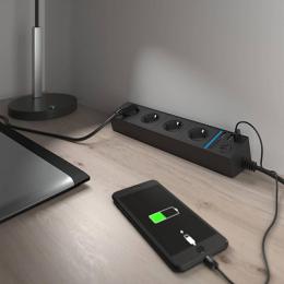 Розеточный блок 4гн 3USB х 1,7м с/з Werkel WL20-04-03  - 2