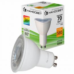 Изображение продукта Лампа светодиодная Наносвет GU10 8W 2700K прозрачная LH-MR16-8/GU10/927 