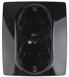 Изображение продукта Розетка ЭРА 12 2x2P E Schuko со шторками 16A 250V  Б0014704 