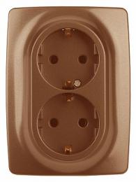 Изображение продукта Розетка ЭРА 12 2x2P E Schuko со шторками 16A 250V  Б0036450 