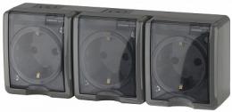 Изображение продукта Розетка ЭРА Эксперт 3х2P+E IP54 со шторками 16A 250V  Б0020723 